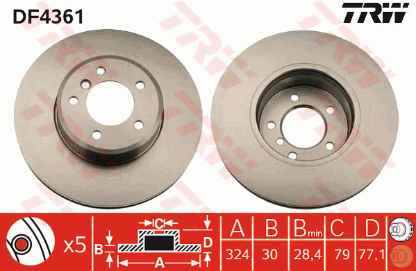 TRW Bremsscheibe DF4361