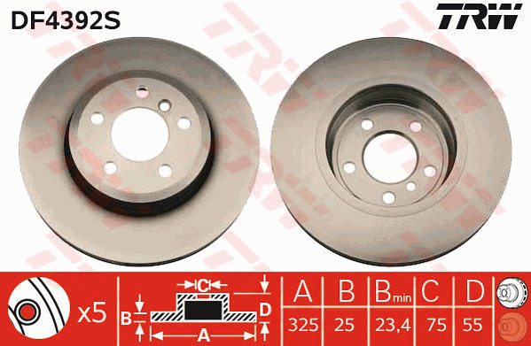 TRW Bremsscheibe DF4392S