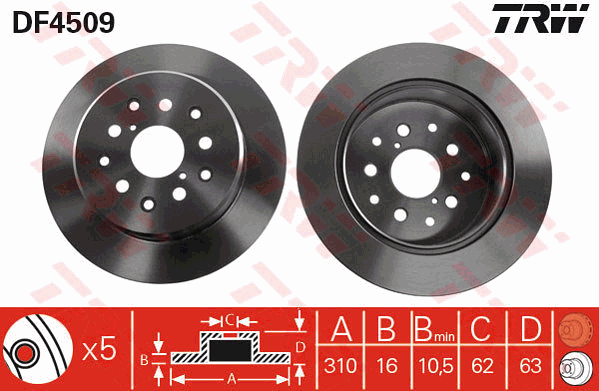 TRW Bremsscheibe DF4509