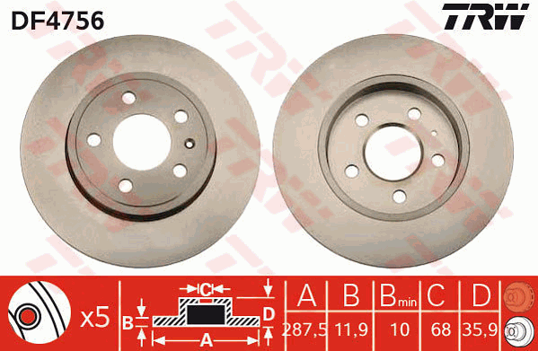TRW Bremsscheibe DF4756