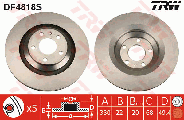 TRW Bremsscheibe DF4818S