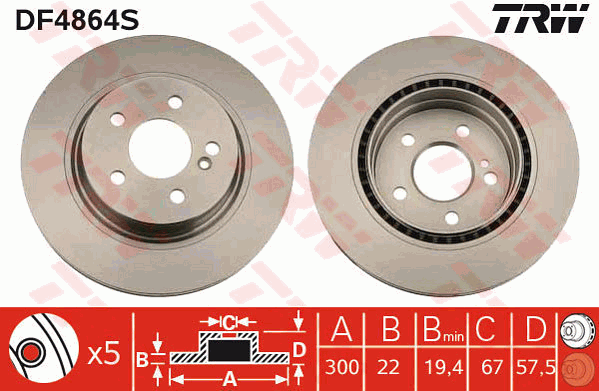 TRW Bremsscheibe DF4864S