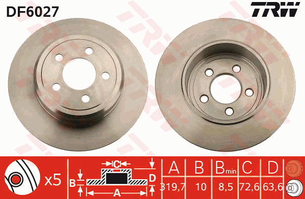 TRW Bremsscheibe DF6027