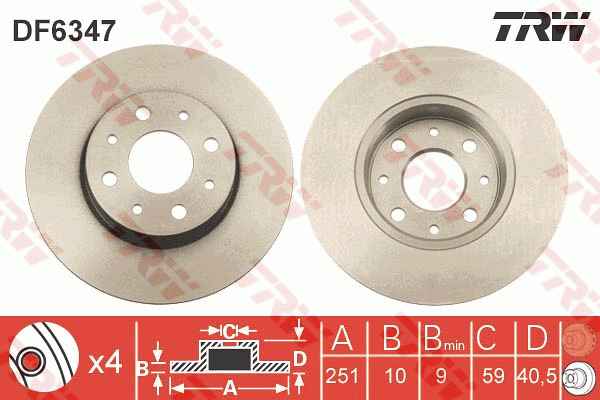 TRW Bremsscheibe DF6347