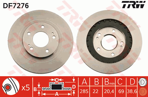 TRW Bremsscheibe DF7276