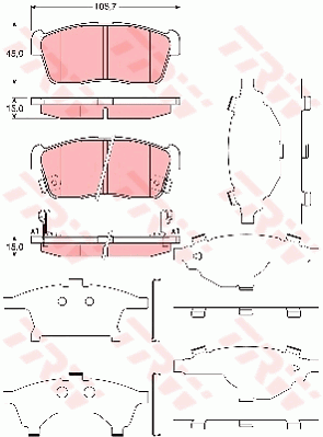 TRW Bremsbelagsatz, Scheibenbremse GDB3359