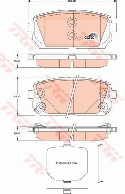 TRW Bremsbelagsatz, Scheibenbremse GDB3462