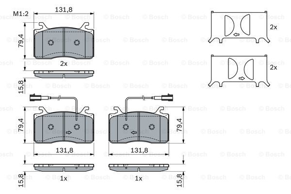 BOSCH Bremsbelagsatz, Scheibenbremse 0 986 424 390