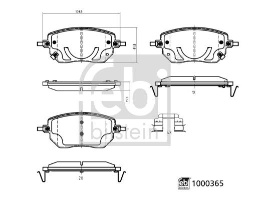 FEBI BILSTEIN Bremsbelagsatz, Scheibenbremse 1000365