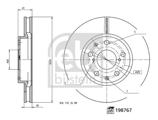 FEBI BILSTEIN Bremsscheibe 198767