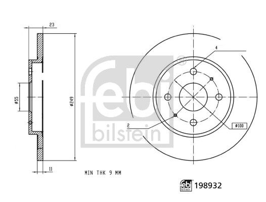 FEBI BILSTEIN Bremsscheibe 198932