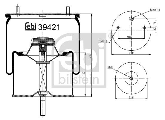 FEBI BILSTEIN Federbalg, Luftfederung 39421