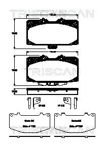 TRISCAN Bremsbelagsatz, Scheibenbremse 8110 68181