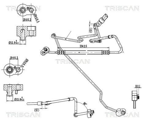 TRISCAN Hochdruck-/Niederdruckleitung, Klimaanlage 9010 29093