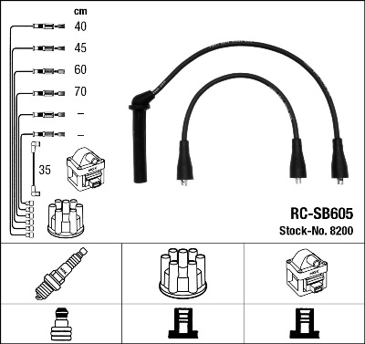 NGK Zündleitungssatz 8200