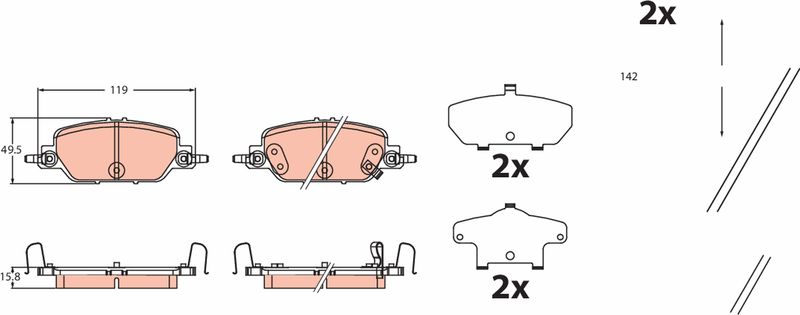 TRW Bremsbelagsatz, Scheibenbremse GDB2513