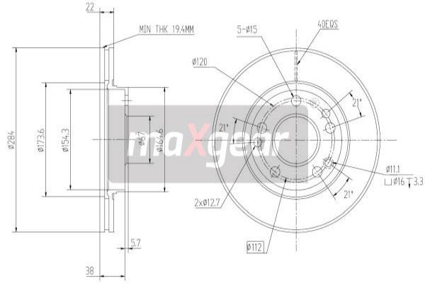 MAXGEAR Bremsscheibe 19-0720