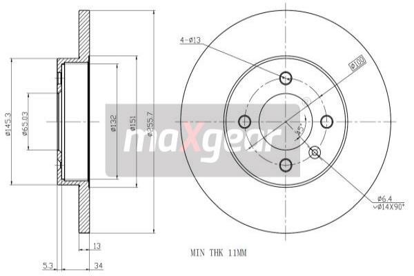 MAXGEAR Bremsscheibe 19-0767