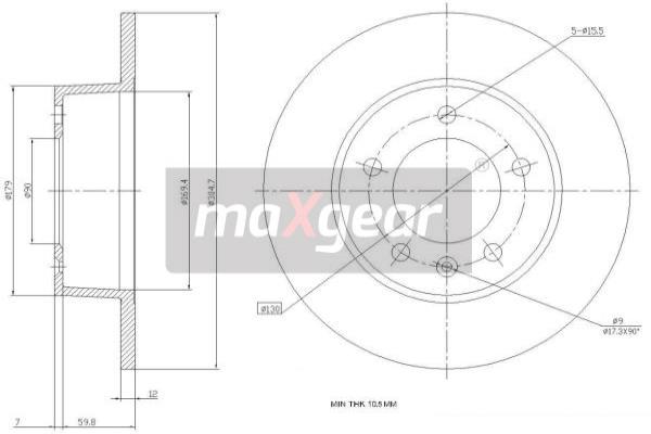 MAXGEAR Bremsscheibe 19-0815