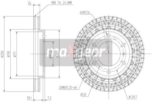 MAXGEAR Bremsscheibe 19-0948