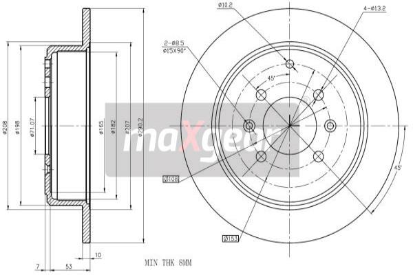 MAXGEAR Bremsscheibe 19-0989