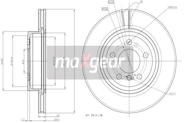 MAXGEAR Bremsscheibe 19-1841