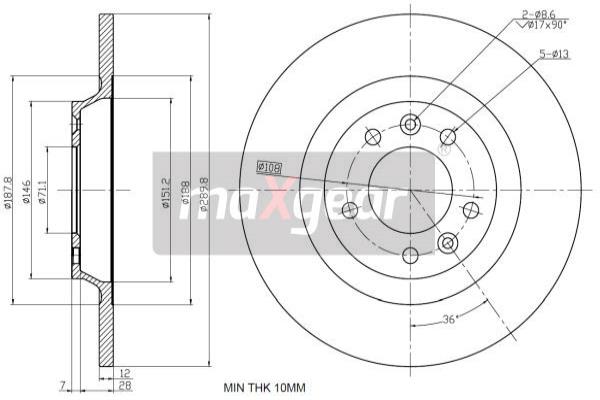 MAXGEAR Bremsscheibe 19-1845