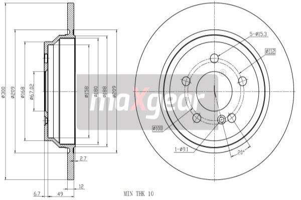 MAXGEAR Bremsscheibe 19-3186