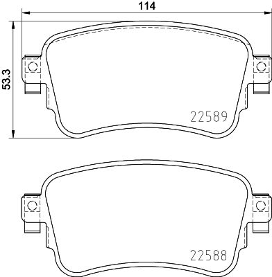HELLA Bremsbelagsatz, Scheibenbremse 8DB 355 037-681