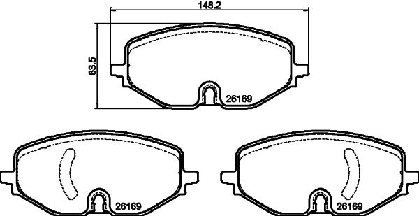 HELLA Bremsbelagsatz, Scheibenbremse 8DB 355 040-801