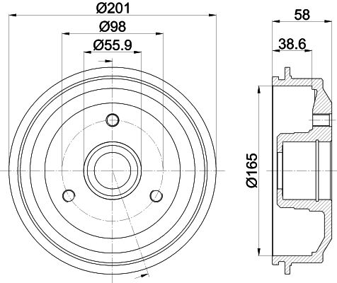 HELLA Bremstrommel 8DT 355 300-051