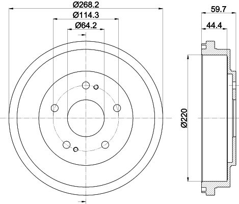 HELLA Bremstrommel 8DT 355 300-291