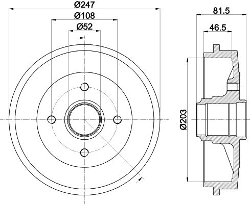 HELLA Bremstrommel 8DT 355 300-481
