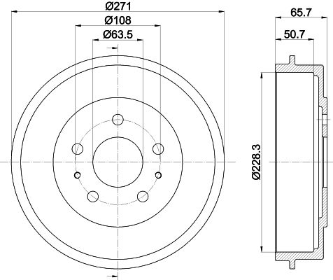 HELLA Bremstrommel 8DT 355 300-661