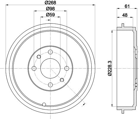 HELLA Bremstrommel 8DT 355 301-091