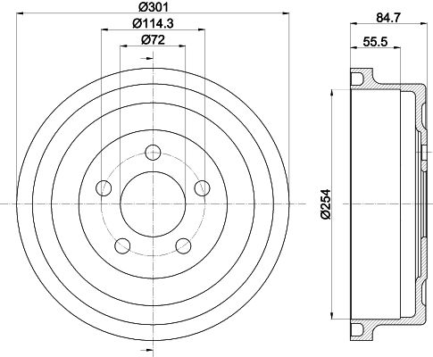 HELLA Bremstrommel 8DT 355 302-571