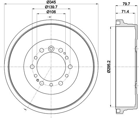 HELLA Bremstrommel 8DT 355 302-971