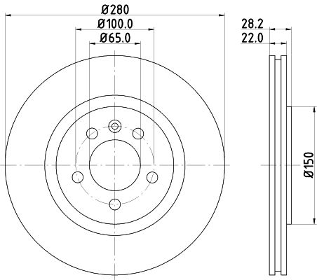 HELLA Bremsscheibe 8DD 355 102-741