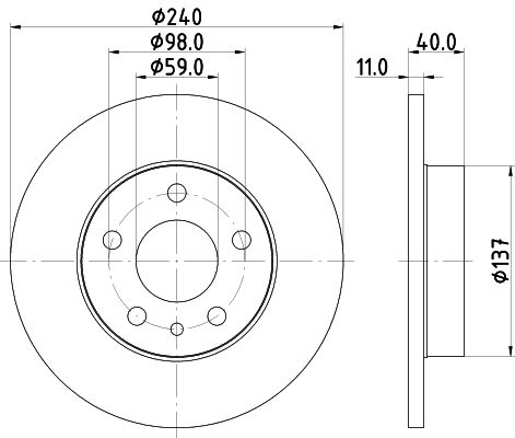 HELLA Bremsscheibe 8DD 355 105-511