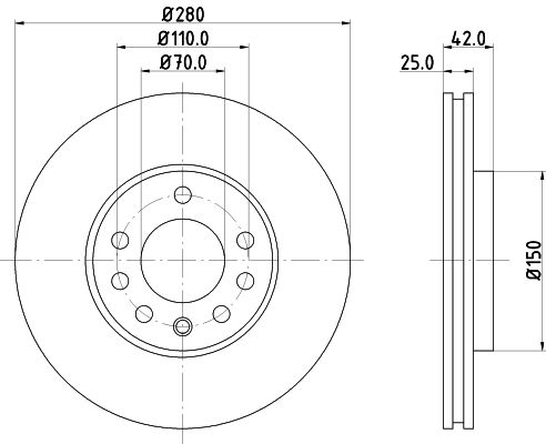 HELLA Bremsscheibe 8DD 355 106-071