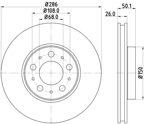 HELLA Bremsscheibe 8DD 355 107-051