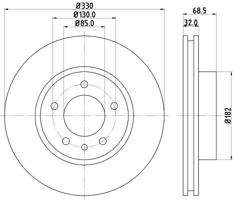 HELLA Bremsscheibe 8DD 355 128-041