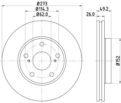 HELLA Bremsscheibe 8DD 355 118-951