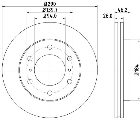 HELLA Bremsscheibe 8DD 355 119-071