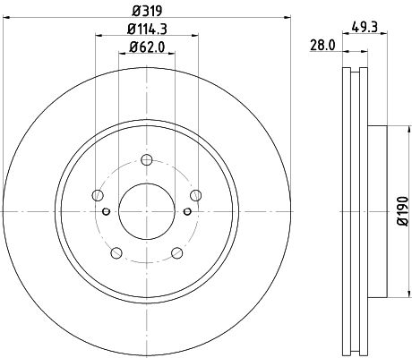HELLA Bremsscheibe 8DD 355 114-981