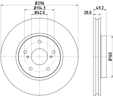 HELLA Bremsscheibe 8DD 355 115-191
