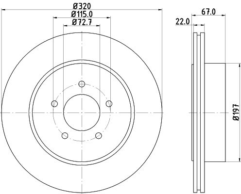 HELLA Bremsscheibe 8DD 355 115-481