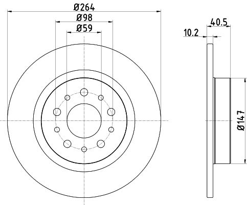 HELLA Bremsscheibe 8DD 355 120-931
