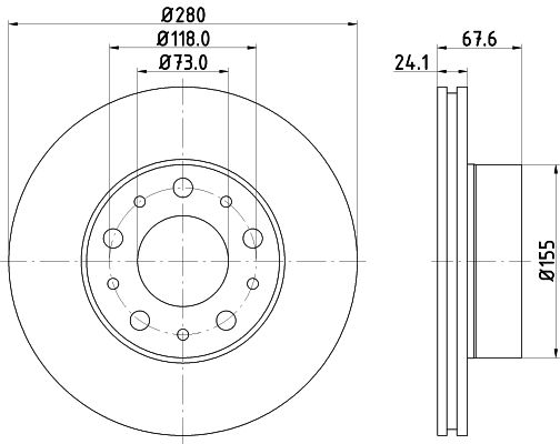 HELLA Bremsscheibe 8DD 355 122-701