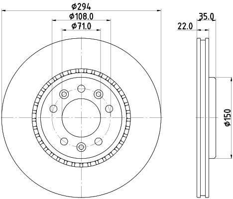 HELLA Bremsscheibe 8DD 355 125-401